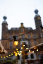 historic town hall of venlo in the netherlands in winter blur background