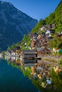 Historic town of Hallstatt in summer, Salzkammergut, Austria Royalty Free Stock Photo