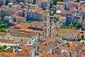Historic town of Hvar aerial view Royalty Free Stock Photo