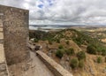Historic town of Monsaraz Castle View, located on the right margin of the Guadiana River in Alentejo region, near Alqueiva dam. Royalty Free Stock Photo