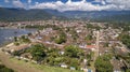 Aerial view to historic town Paraty, Brazil, Unesco World Royalty Free Stock Photo