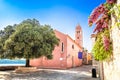 Historic town of Rab Freedom square and church view Royalty Free Stock Photo