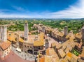 Historic town of San Gimignano with tuscan countryside, Tuscany, Italy