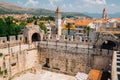 Historic town Trogir panorama view from Kamerlengo castle and fortress in Trogir, Croatia Royalty Free Stock Photo