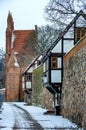Historic Town Wall And Guard Houses, Neubrandenburg, Germany Royalty Free Stock Photo