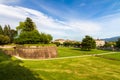 Historic town wall in Lucca, Italy