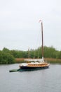 Historic traditional wherry on English lake Royalty Free Stock Photo