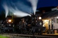 Historic Train Depot + Long Exposure Night View of Antique Shay Steam Locomotives - Cass Railroad - West Virginia