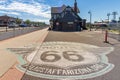 FLAGSTAFF, ARIZONA, USA - SEPTEMBER 1, 2022: Historic train station in Flagstaff. It is located on Route 66 and is Royalty Free Stock Photo