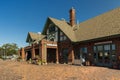 FLAGSTAFF, ARIZONA, USA - SEPTEMBER 1, 2022: Historic train station in Flagstaff. It is located on Route 66 and is Royalty Free Stock Photo