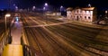 Historic train station, at night Royalty Free Stock Photo