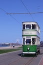 Historic tram on Blackpool Seafront