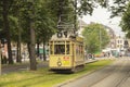 Historic tram HTM Convertor 36 during a museum ride on the Lange Vijverberg in The Hague