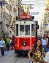 A historic tram on ÃÂ°stiklal Avenue