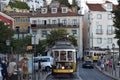 The historic Tram 28 in Lisbon, Portugal