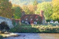 Historic cottage by Welsh river