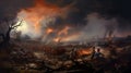 Historic Turmoil: Epic Painting Depicting the Fateful Battle of Culloden