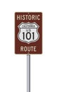 Historic U.S. Route 101 road sign