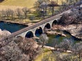 Historic Union Pacific railroad stone arch bridge over Turtle Creek Wisconsin Royalty Free Stock Photo