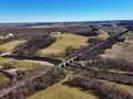 Historic Union Pacific railroad stone arch bridge over Turtle Creek Wisconsin Royalty Free Stock Photo