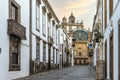 Historic urban houses leading to Santa Ana Cathedral, Las Palmas de Gran Canaria, Spain Royalty Free Stock Photo