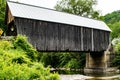 Historic Vermont Covered bridge on a beautiful day Royalty Free Stock Photo