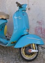 Blue vintage Vespa motorscooter Royalty Free Stock Photo