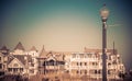 Historic Victorian Homes in Ocean Grove, NJ, on a sunny winter day Royalty Free Stock Photo