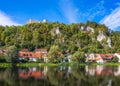 Historic village Kallmuenz wit a castle ruin Royalty Free Stock Photo