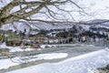 The historic villages of Shirakawa-go in winter , a World Cultural Heritage site in Gifu , Japan