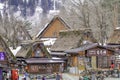 The historic villages of Shirakawa-go in winter , a World Cultural Heritage site in Gifu Prefecture, Japan