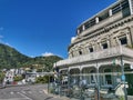 A historic vintage Oxley's hotel in Picton on the South Island of New Zealand