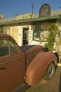 Historic vintage roadside motel on old Route 66 welcomes old cars and guests in Barstow California