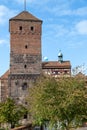 Historic wall and building of the Nuremberg castle, Bavaria, Germany Royalty Free Stock Photo