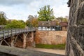 Historic wall and building of the Nuremberg castle, Bavaria, Germany Royalty Free Stock Photo