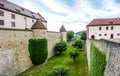 Historic walls of famous fortress Marienberg in Wurzburg, Bavaria, Germany Royalty Free Stock Photo