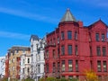 Historic Washington DC rowhouses in spring. Royalty Free Stock Photo