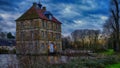 Historic Water Castle `Schloss Tatenhausen` in Kreis Guetersloh, North Rhine-Westphalia, Germany