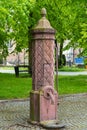 Historic water pump in the town center of Bellem, Aalter, Belgium.