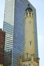 The historic water tower on Michigan Avenue in downtown Chicago