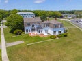 Historic waterfront house aerial view, Rye, NH, USA