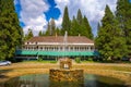 Historic Wawona Hotel with fountain in front, Yosemite National Park, California Royalty Free Stock Photo