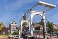 Historic white bridge over Vecht river in Loenen