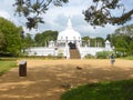 Historic white religious Buddhist stupa