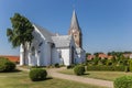 Historic white church in the center of Mogeltonder