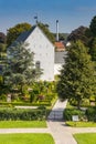 Historic white church from the Viking age in Jelling