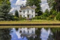 Historic white mansion at the Noord-Willems canal in Drenthe