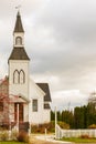 Historic white wooden church in rural countryside in Canada Royalty Free Stock Photo