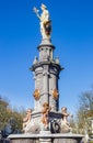 Historic Wilhelmina fountain on the Brink square in Deventer