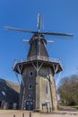 Historic windmill in Eenrum village in Groningen